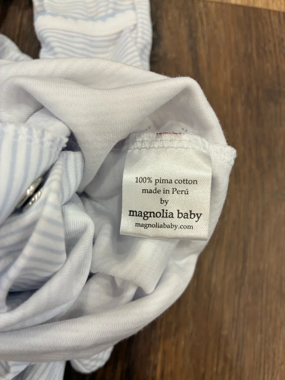 Magnolia Baby Blue Stripe Baby Sleeper Pima Cotton 3m